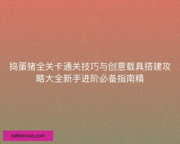 捣蛋猪全关卡通关技巧与创意载具搭建攻略大全新手进阶必备指南精