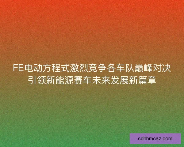 FE电动方程式激烈竞争各车队巅峰对决引领新能源赛车未来发展新篇章